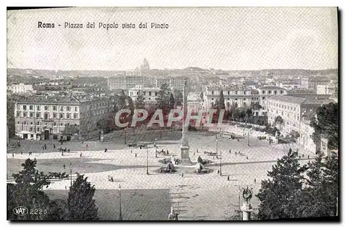 Ansichtskarte AK Roma Piazza del Popolo Dista Dal Pincio