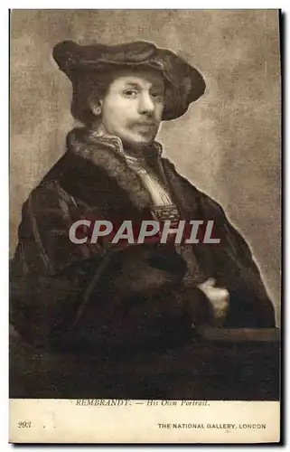 Cartes postales Rembrandt His Own Portrait National Gallery London