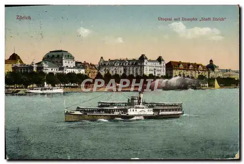 Cartes postales Zurich Utoquai Mit Dampler Stadt Zurich Bateau