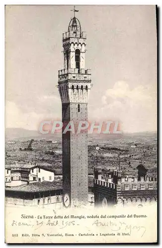 Ansichtskarte AK Siena La Torre Detta Del Mangia Veduta Dal Campanile Des Duomo