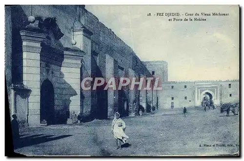 Cartes postales Fez Djedid Cour Du Vieux Mechouar Et Porte De La Makina