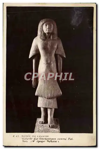 Ansichtskarte AK Musee Du Louvre Statuette d&#39un fonctionnaire nomme Piai Egypte