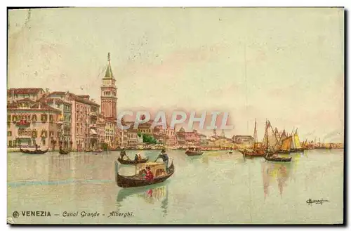 Cartes postales Venezia Canal Grande Alberghi bateaux