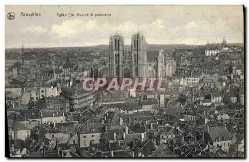 Cartes postales Bruxelles Eglise Ste Gudule Panorama