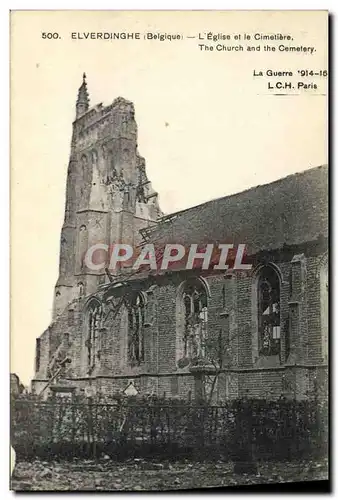 Cartes postales Elverdinghe L'Eglise Et Le Cimetiere