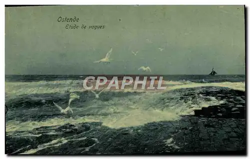 Cartes postales Ostende Etude De Vagues