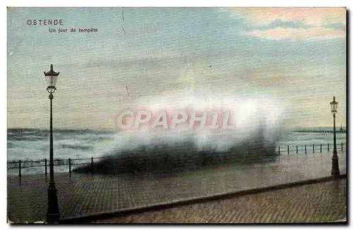 Cartes postales Ostende Un Jour De Tempete