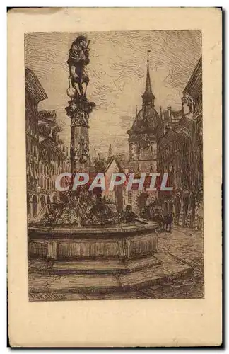 Ansichtskarte AK Alt Bern Dudelsackpfeiferbrunnen
