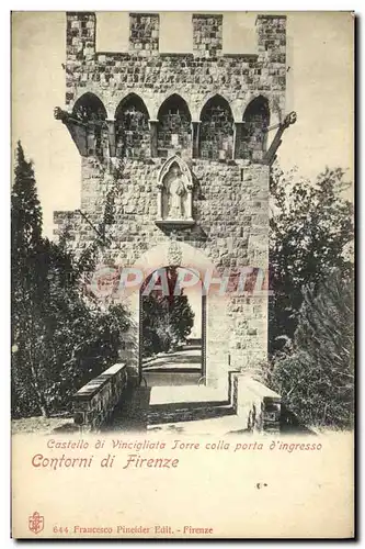 Cartes postales Castello Di Vincigliata Jorre Colla Porta D'Ingresso Contorni Di Firenze