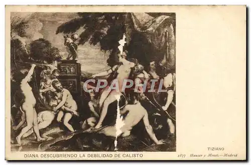 Cartes postales Diana Descubriendo La Debilidad De Calisto Tiziano