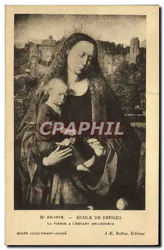 Cartes postales Ecole De Bruges La Vierge A L&#39Enfant Enlumineur Musee Jacquemart Andre