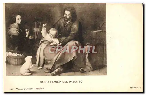 Cartes postales Sacra Familia Del Pajarito Murillo
