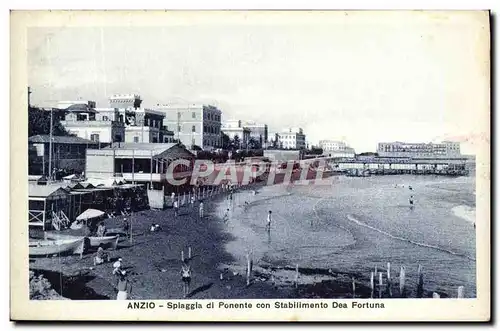 Cartes postales Anzio Splaggla Di Ponente Con Stabilimento Dea Fortuna