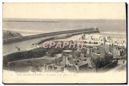 Cartes postales Boulogne Sur Mer Le Casino Et Les Jetees