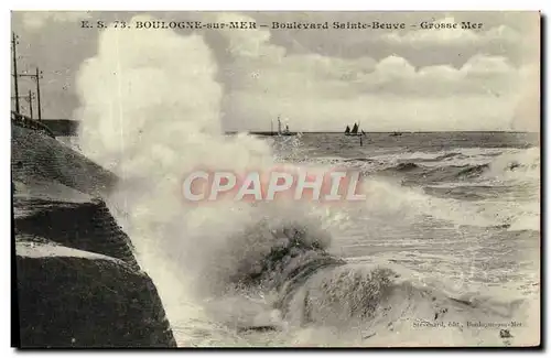 Cartes postales Boulogne Sur Mer Boulevard Sainte Beuve Grosse Mer