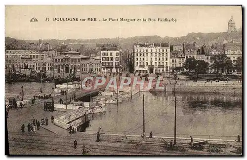 Cartes postales Boulogne Sur Mer Le Pont Marguet Et La Rue Faidherbe