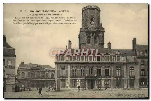 Cartes postales Boulogne Sur Mer Le Beffroi Et La Mairie