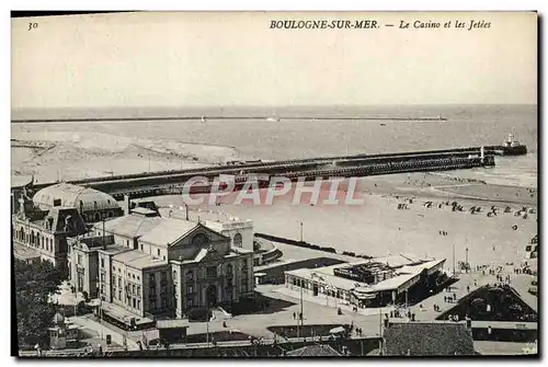 Ansichtskarte AK Boulogne Sur Mer Le Casino Et Les Jetees