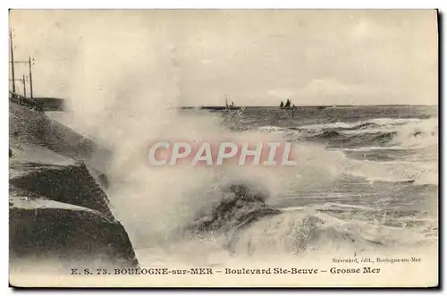 Cartes postales Boulogne Sur Mer Boulevard Ste Beuve Grosse Mer