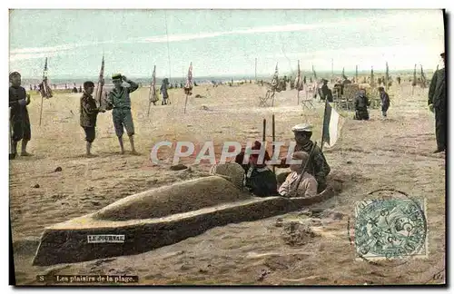 Ansichtskarte AK Le Journal Les Plaisirs De La Plage Enfants