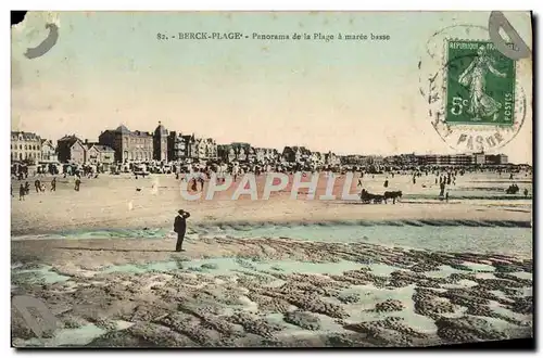 Cartes postales Berck Plage Panorama De La Plage A Maree Basse