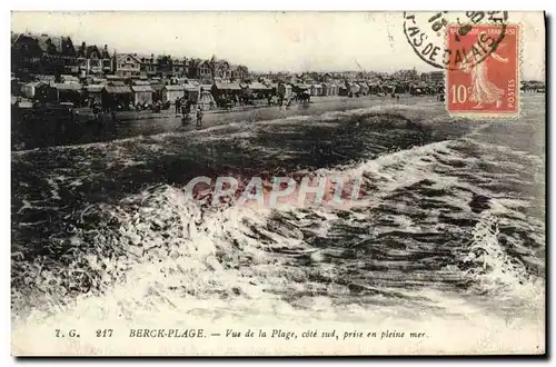 Cartes postales Berck Plage Vue De La plage Cote Sud Prise En Pleine Mer