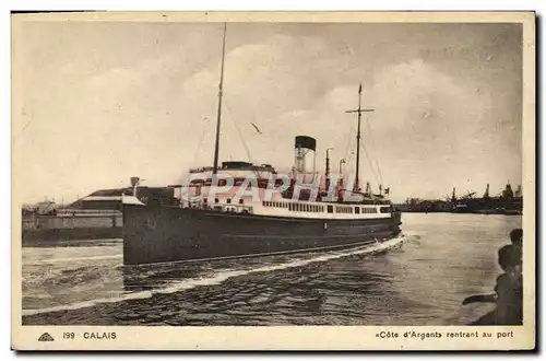 Cartes postales Calais Cote d'Argent Rentrant Au Port Bateau