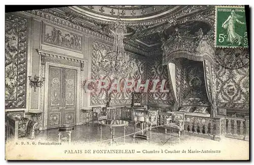 Cartes postales Fontainebleau Le Palais La Chambre a coucher de Marie Antoinette