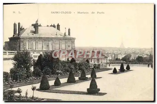Cartes postales Parc de Saint Cloud Horizon de Paris Tour Eiffel