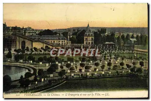 Cartes postales Versailles Le Chateau L&#39Orangerie et Vue Sur la Ville