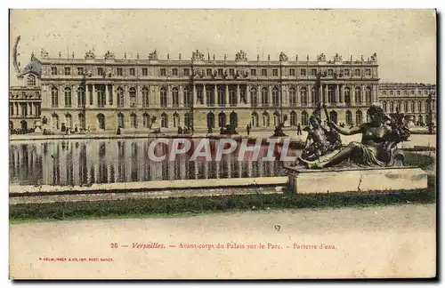 Cartes postales Versailles Avant Corps du Palais Sur le Parc Parterre d&#39eau