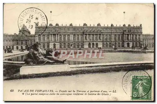 Ansichtskarte AK Palais De Versailles Facade sur la Terrasse et Parterre d&#39eau