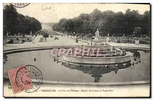 Cartes postales Palais De Versailles Le Parc du Chateau Bassin de Latone et Tapis Vert