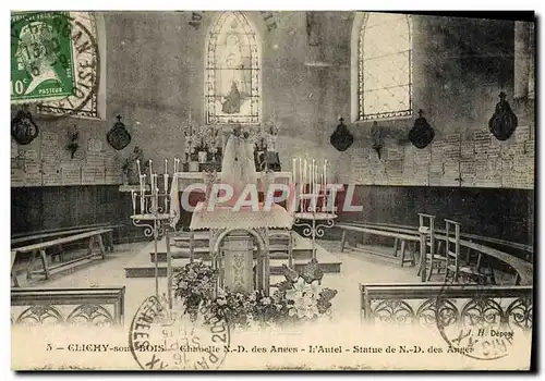 Cartes postales Clichy Souis Bois Chapelle ND des Anges l&#39autel Statue de Nd des Anges
