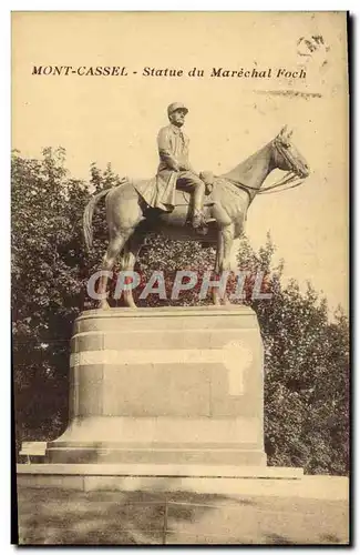 Cartes postales Mont Cassel Statue du Marechal Foch Militaria