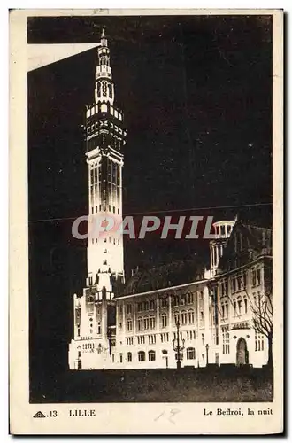 Cartes postales Lille Le Beffroi la Nuit