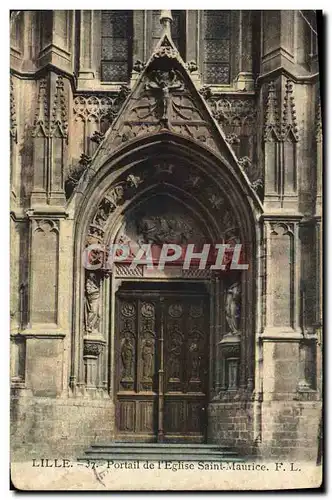 Cartes postales Lille Portail de L&#39Eglise Saint Maurice