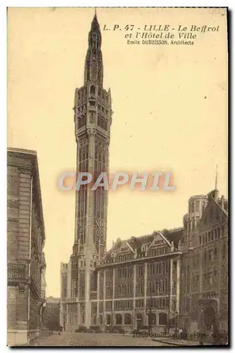 Cartes postales Lille Le Beffroi et L'Hotel de Ville