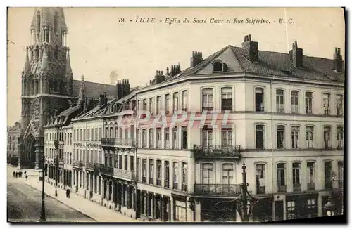 Cartes postales Lille L&#39Eglise Du Sacre Coeur et Rue Solferino