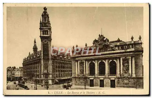 Cartes postales Lille La Bourse et le Theatre