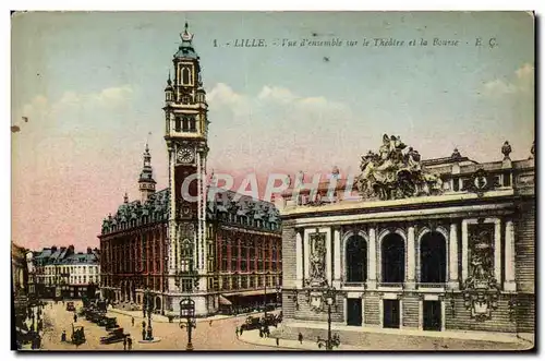 Cartes postales Lille Vue D&#39Ensemble sur le Theatre et la Bourse