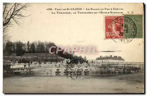 Cartes postales St Cloud Le Bassin Du Fep A Cheval La terrasse Le Trocadero et l&#39ecole normale