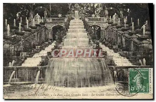 Ansichtskarte AK Saint Cloud Le Parc Les Grandes Eaux La Grande Cascade