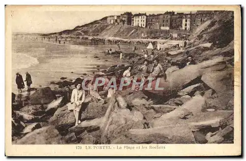 Cartes postales Le Portel La Plage et les Rochers