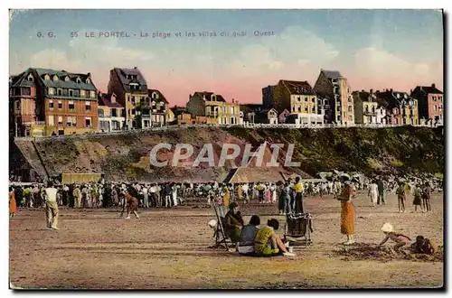 Cartes postales Le Portel La Plage et les Villas du Quai Ouest