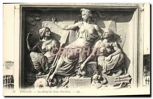 Ansichtskarte AK Toulon Bas Relief du Genie Maritime