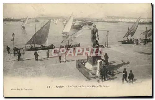 Ansichtskarte AK Toulon Le Carre du Port et le Genie Maritime Bateaux