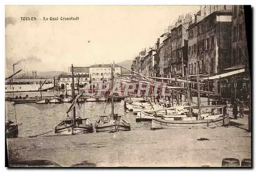 Ansichtskarte AK Toulon Le Quai Cronstadt Bateaux