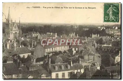 Cartes postales Vannes Vue Prise de L&#39Hotel de Ville Vers la Garenne et les Remparts