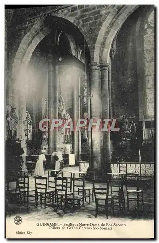 Ansichtskarte AK Guingamp Basilique Notre Dame de Bon Secours Piliers du Grand choeur Arc Boutant